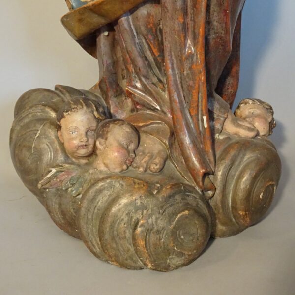 Madonna con il Bambino scultura in legno fine XVIII sec.-2