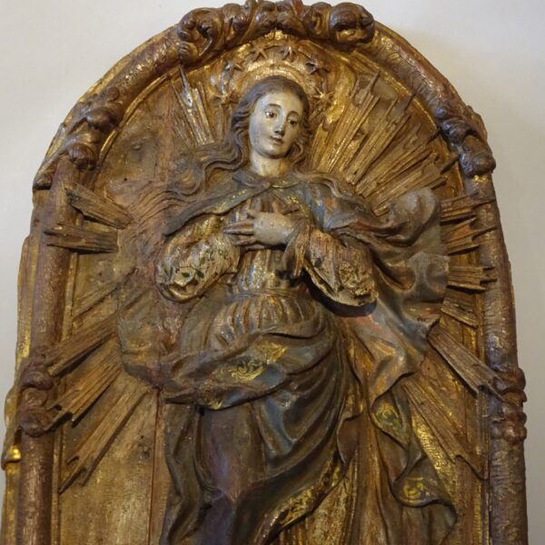 Madonna in legno policromo XVII secolo-1