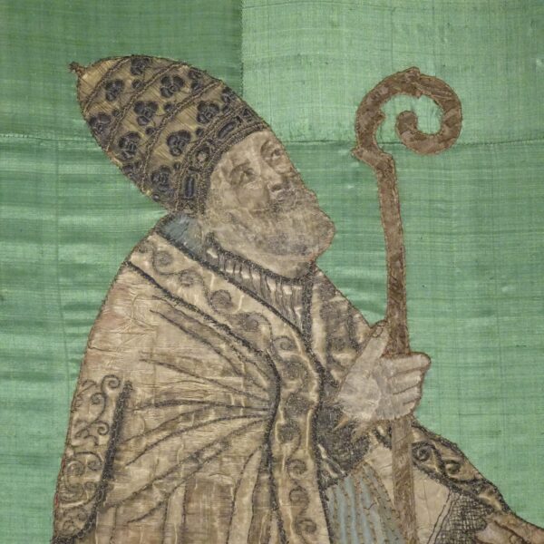 Ricamo su seta raffigurante Vescovo XVIII
